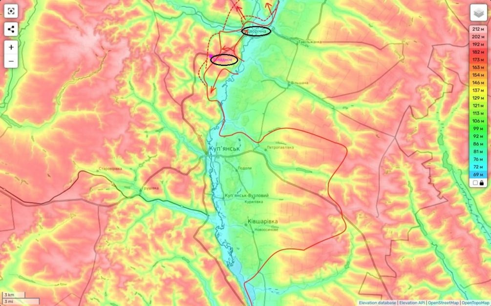   Карта СВО. Продвижение ВС РФ севернее Купянска, по версии наших военкоров. Тг-канал "Мир сегодня с "Юрий Подоляка"".