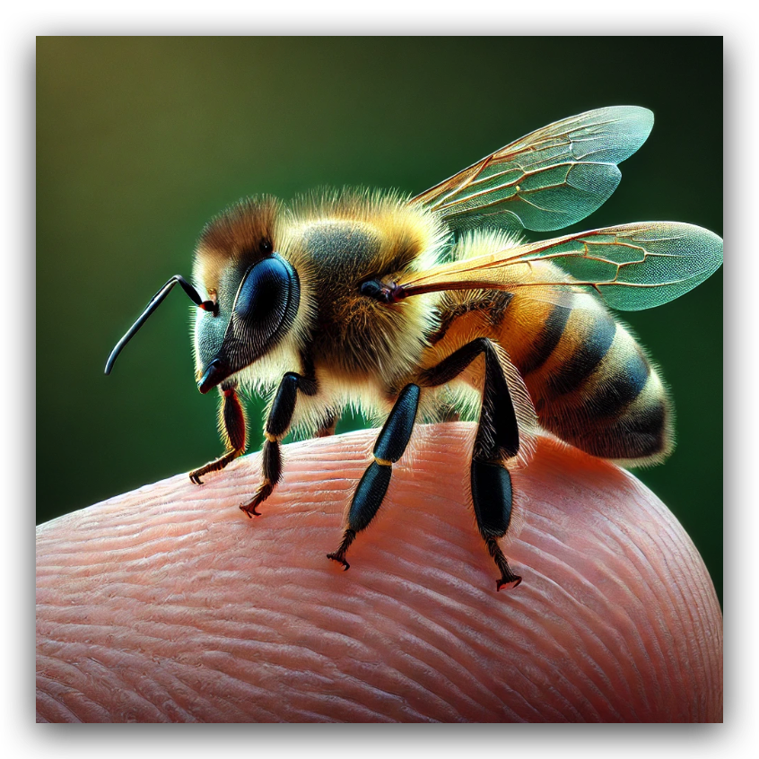 Пчела на пальце