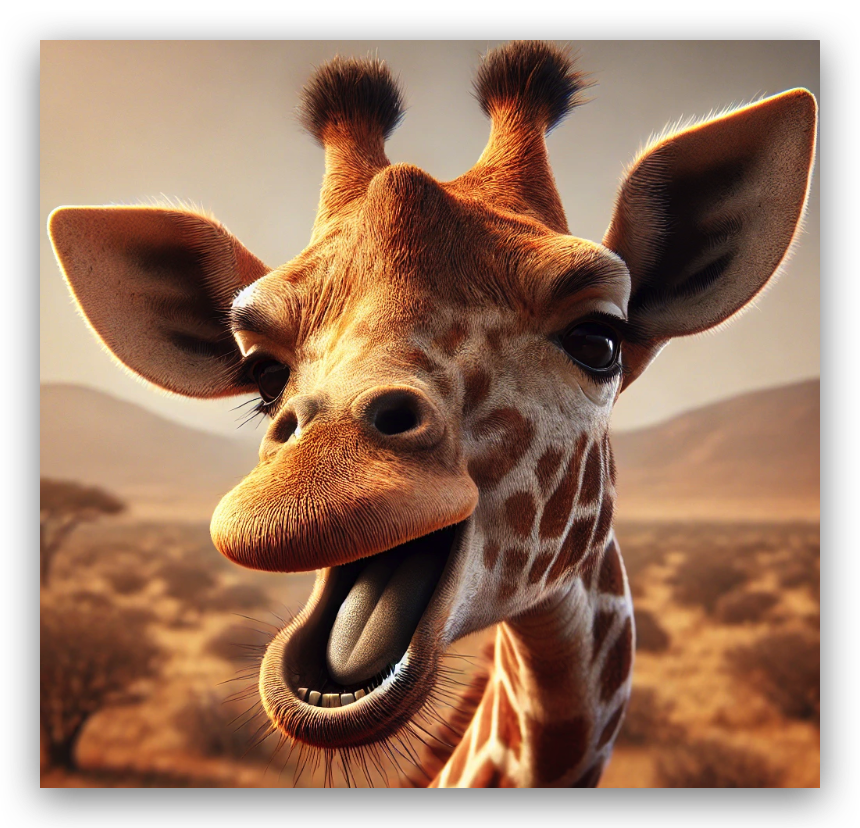 Зевающий жираф