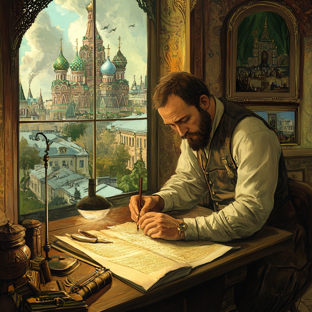 Достоевского нейросеть знает. И даже представляет себе Петербург (очень похоже на Спаса на Крови). моя фантазия с помощью ИИ
