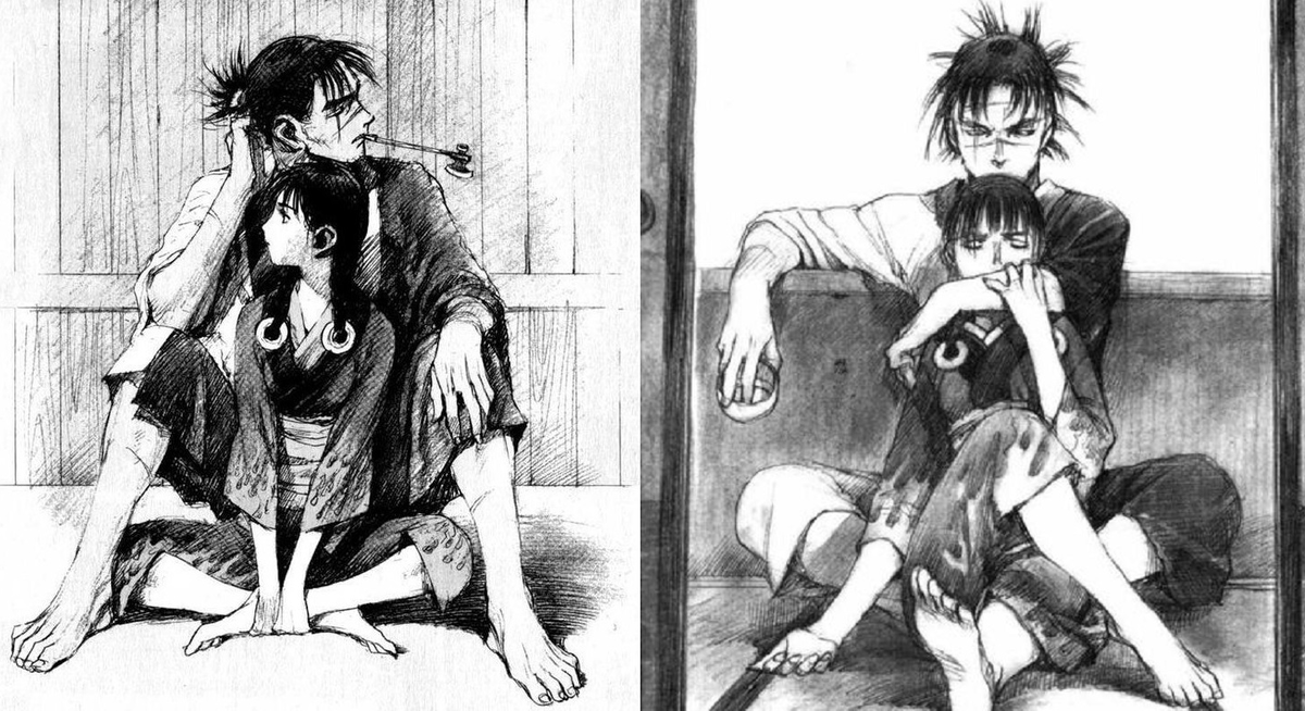 Мандзи и Рин в манге "Клинок бессмертного"