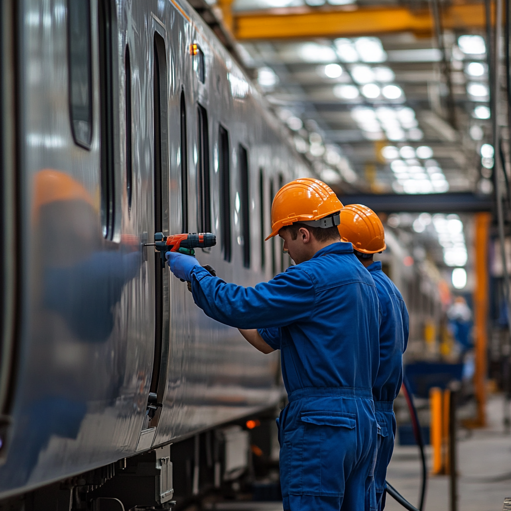 Рабочие на вагонном заводе. Фото fb8.