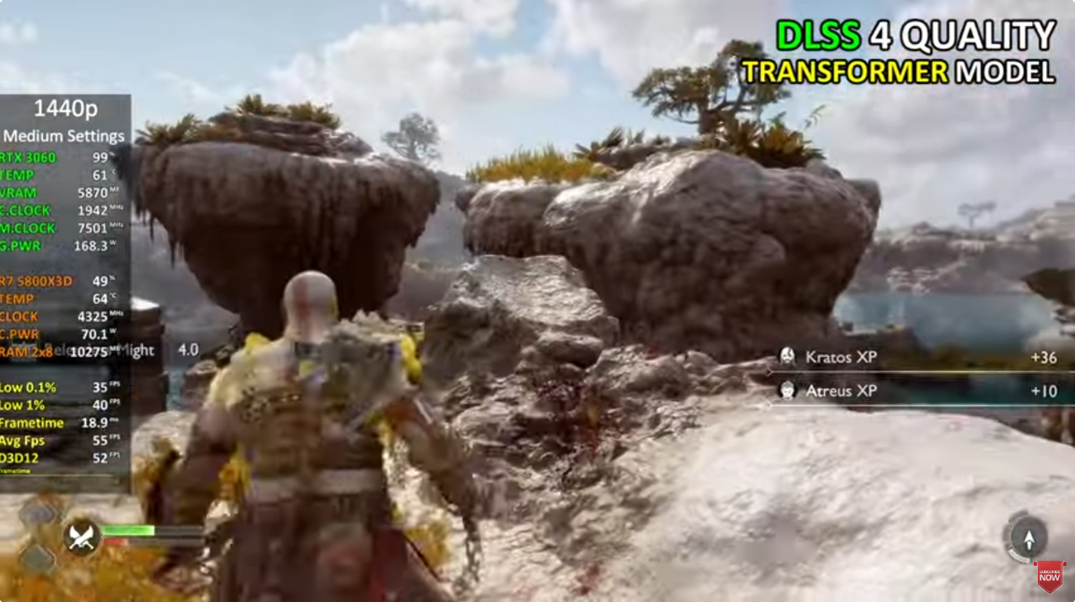God of War Ragnarok (Medium, DLSS 4 Quality)