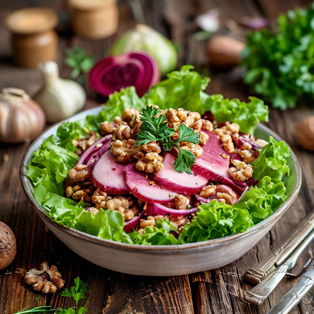 Сытный и яркий постный салат из сельди со свеклой и грецкими орехами: вкус и польза в одном блюде! 