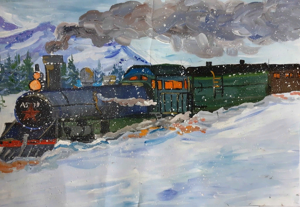 Картинка из книги "Чук и Гек", которая в детстве родила во мне романтику дорог