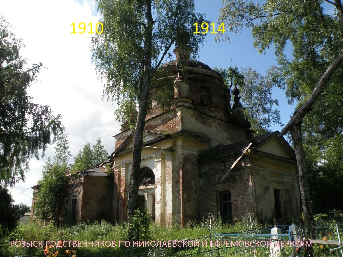 Вид Николаевской цекви села Николо-Ширь с кладбищем при ней в настоящее время