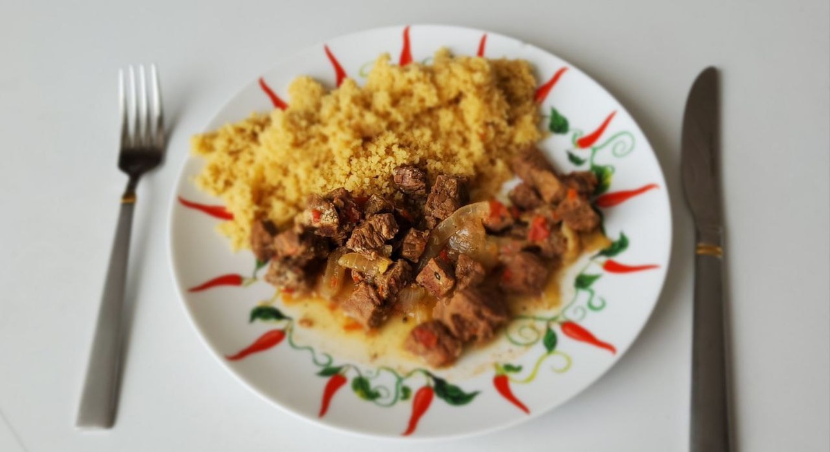 Ароматная говядина с кус кусом.