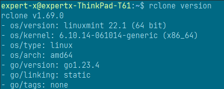 rclone version, поддержка iCloud появилась начиная с v1.69