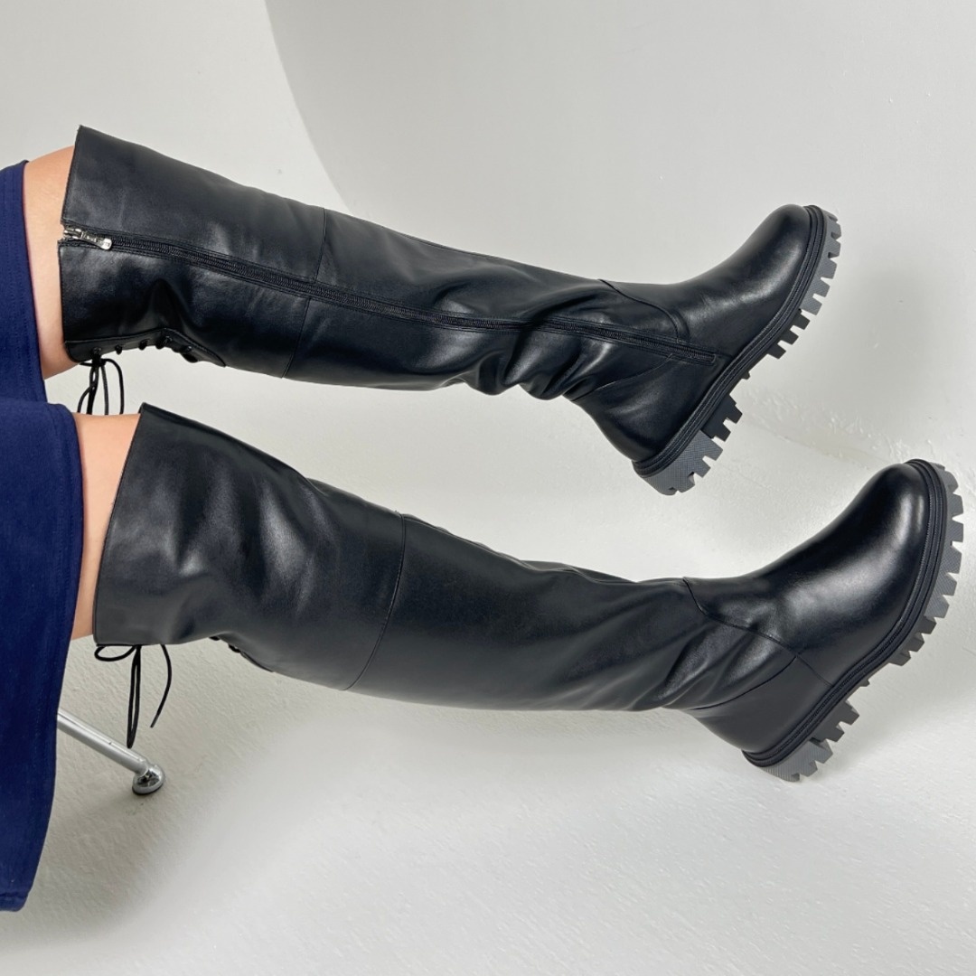 На фото зимние ботфорты из натуральной кожи с теплой подкладкой, артикул 4264