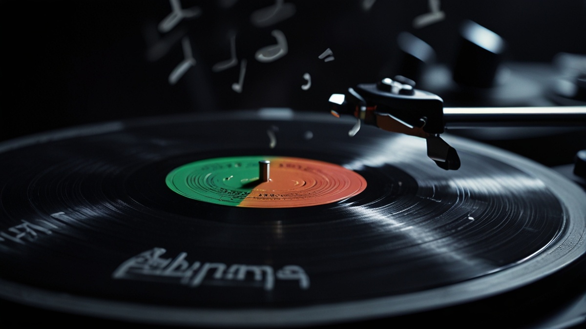 Крупный план виниловой пластинки