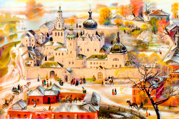 
Свияжский монастырь. Картина Р.Т. Сафиуллина
Источник: tatmitropolia.ru