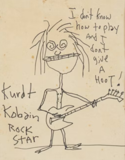 Карикатура Кобэйна на себя