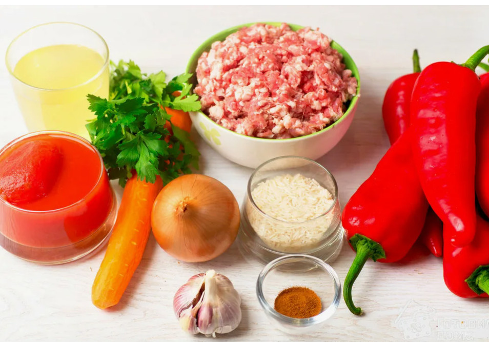 Ингредиенты для фаршированного перца