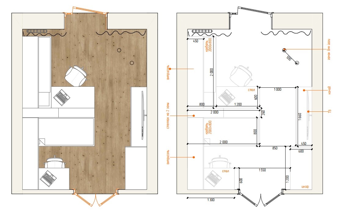 Зонирование и расстановка мебели