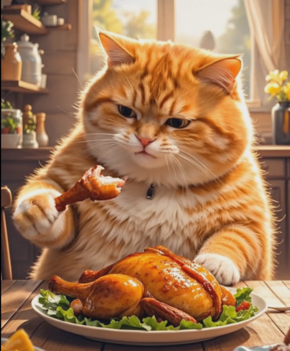 Кот зажарил петуха