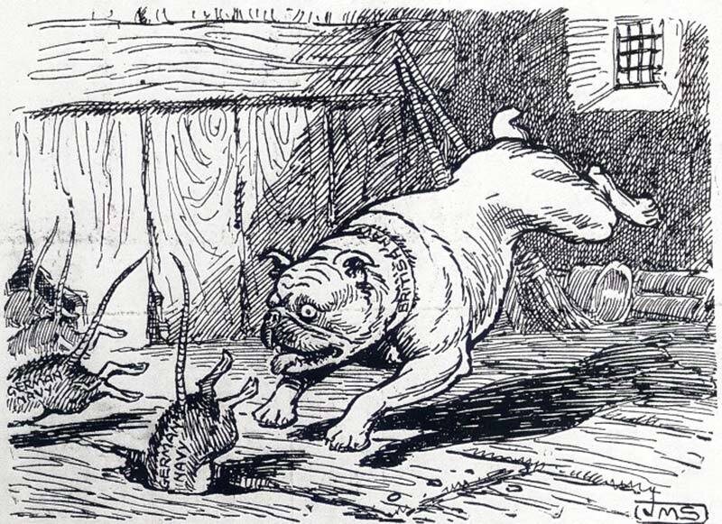 Британская карикатура, посвящённая запланированному немецким командованием на 19 августа 1916 года, но не состоявшемуся из-за неблагоприятной оперативной обстановки решающему сражению. News Of The World, 27 August 1916