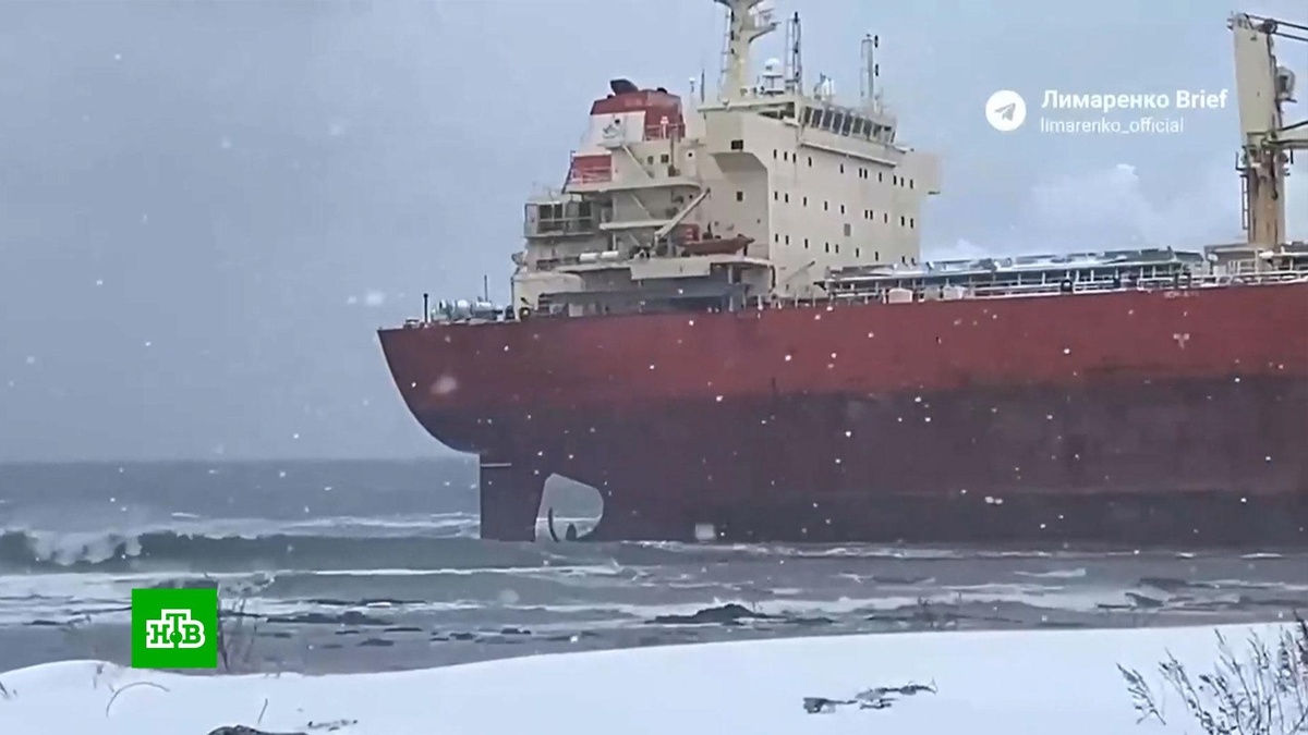    Губернатор: спасатели не могут подойти к севшему на Сахалине на мель судну