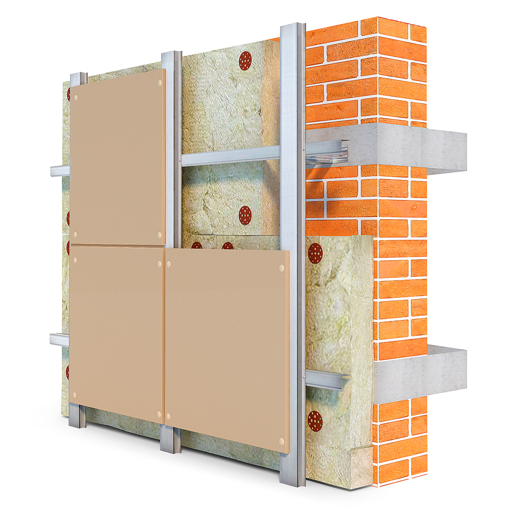 Схема устройства навесного вентилируемого фасада