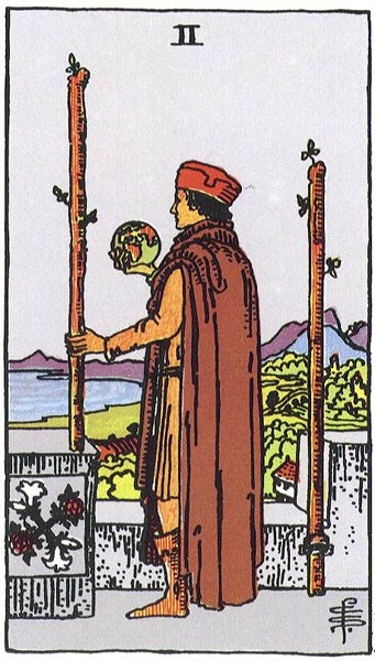 Двойка Жезлов «Таро Райдера-Уэйта»