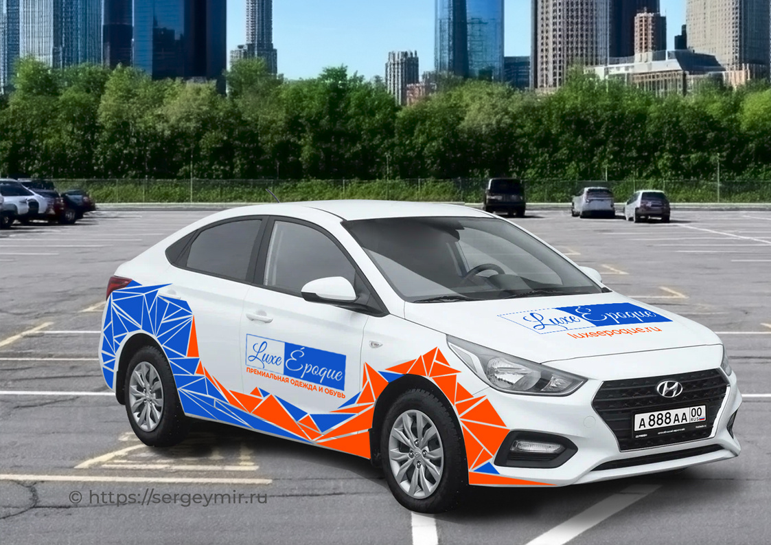 Мокап автомобиля Hyundai Solaris