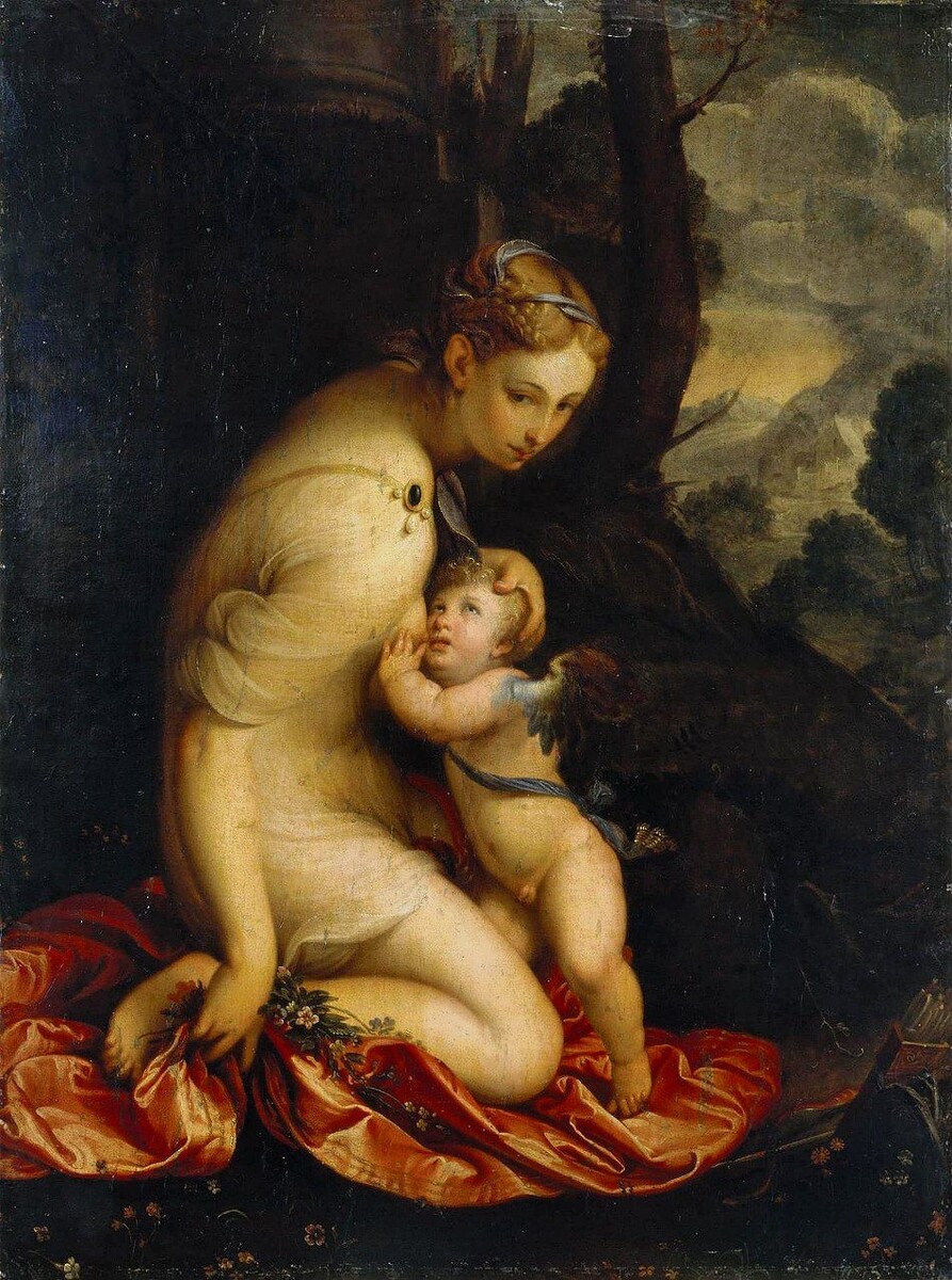 Лавиния Фонтана: Венера, кормящая Амура, 1610, Государственный Эрмитаж