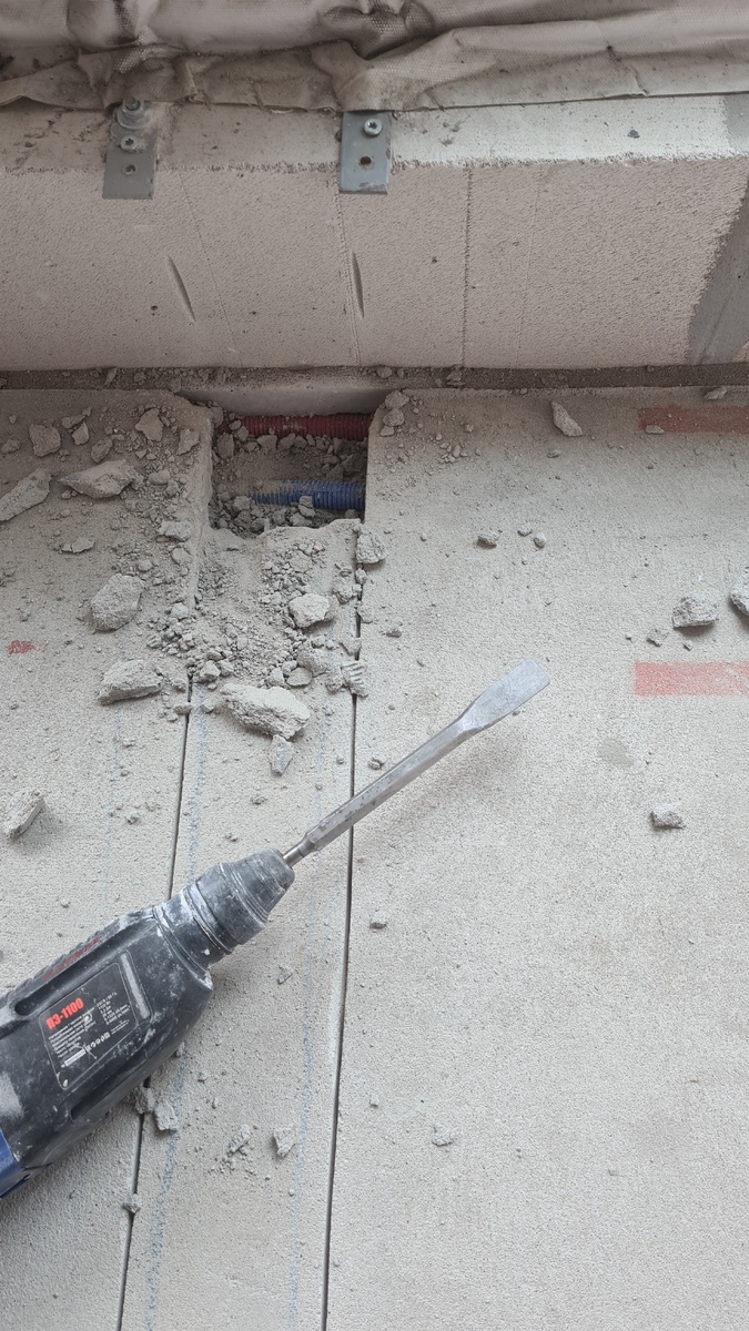 Кладка перегородок из ГСБ