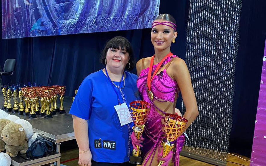    С тренером Евгенией Петровой.