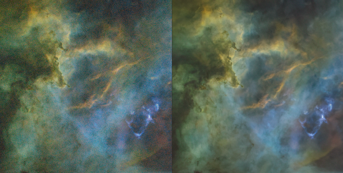 До и после обработки в Topaz Photo AI (без звезд)