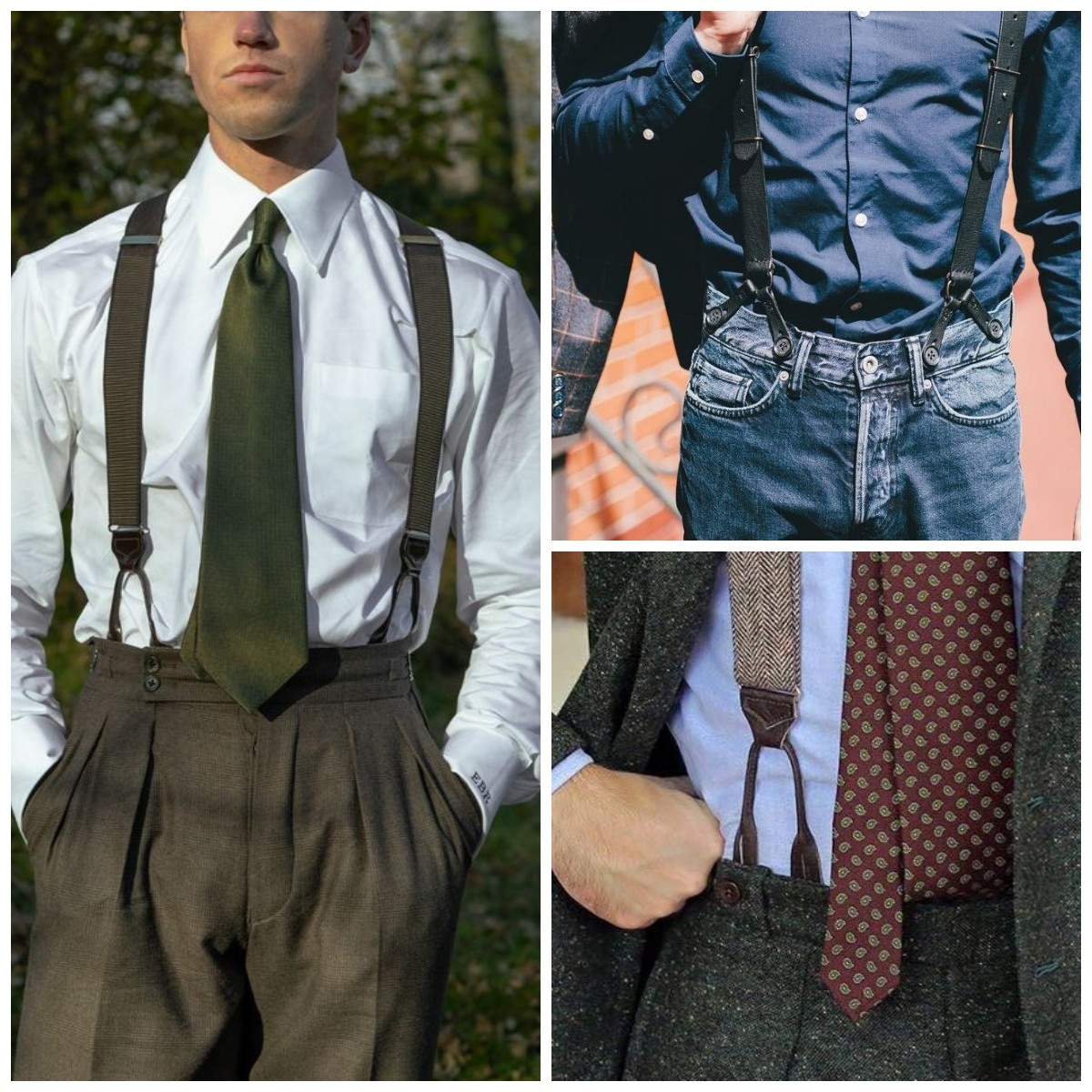 Примеры использования мужских подтяжек в мужских образов