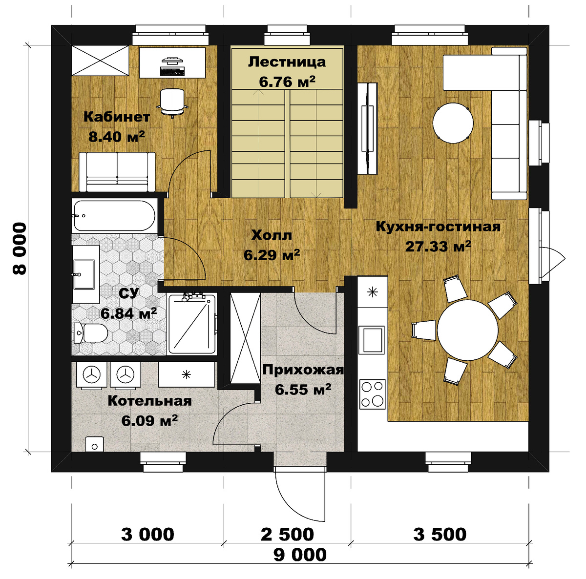 Планировка 1-го этажа