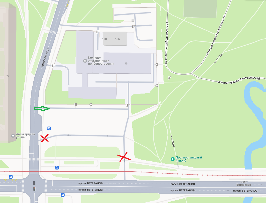 Схема проезда к парковке