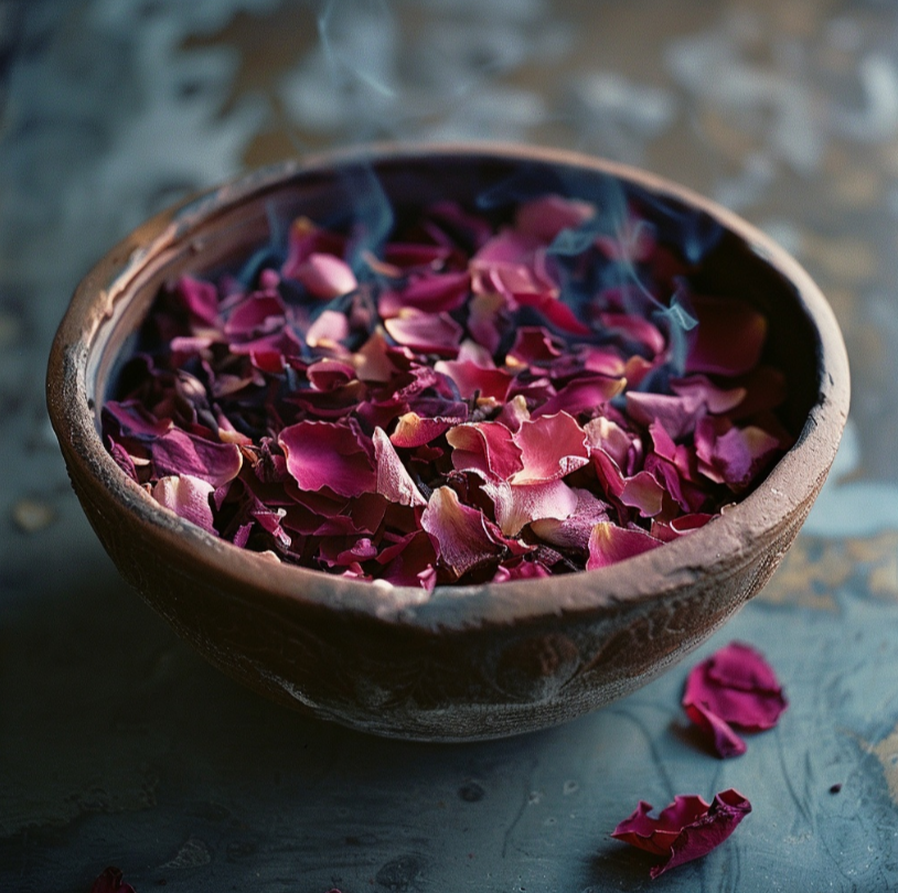 Лепестки роз можно сжигать как благовоние