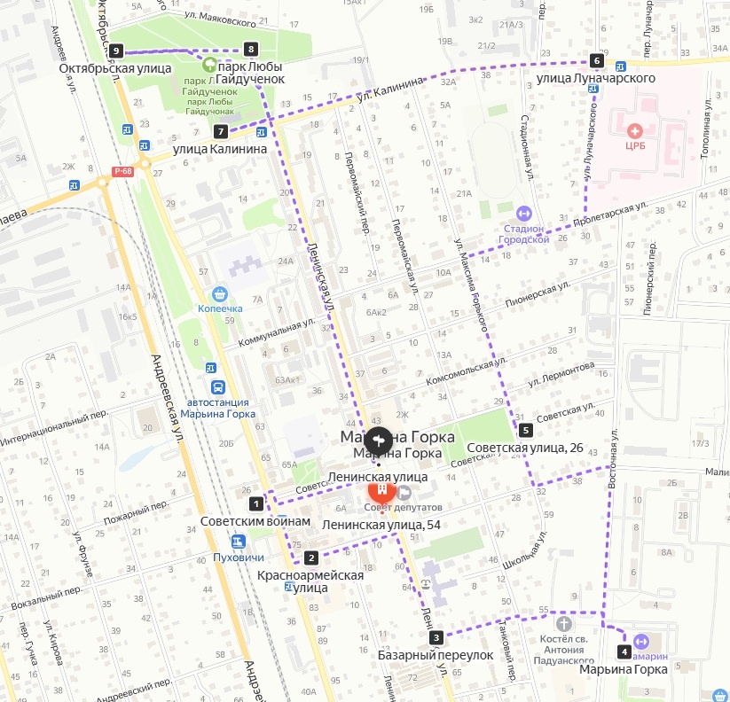 Схема маршрута.