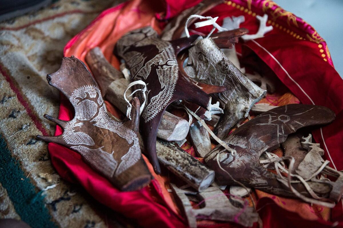 Изображения северного оленя на предметах быта. Фото: Тейлор Вайдман (Taylor Weidman)