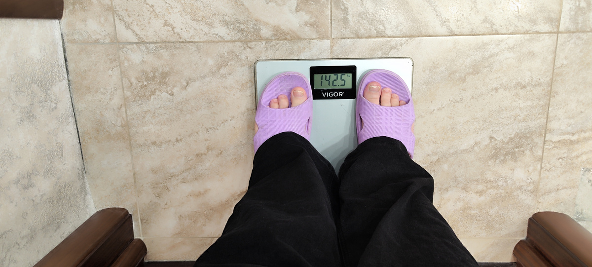 Вес через неделю после начала приема 