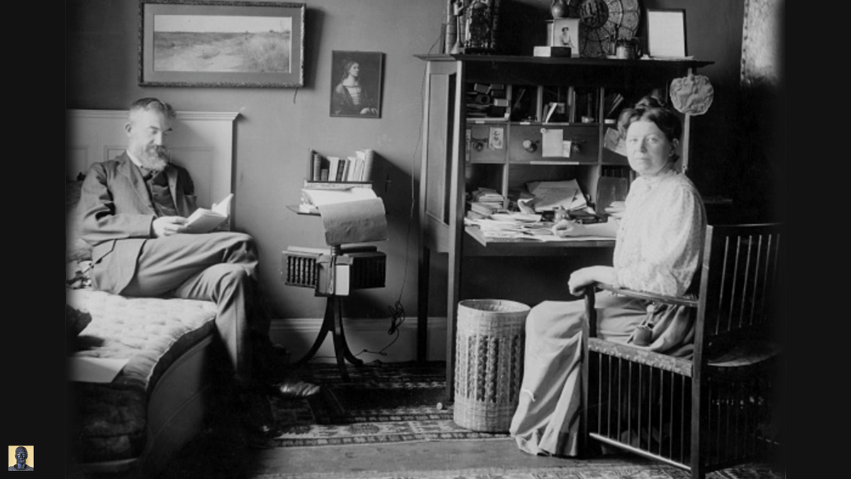 Бернард Шоу с супругой.