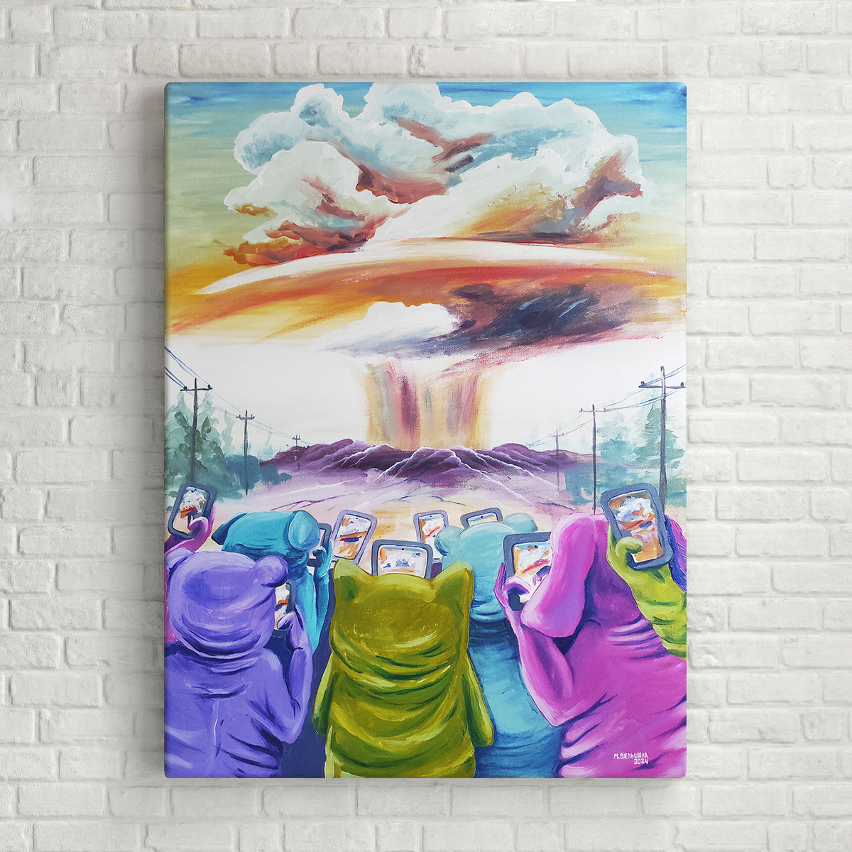 Мария Вяльшина, «Если не заснял, значит не было», 2024 год, 50х70 см, холст, акрил