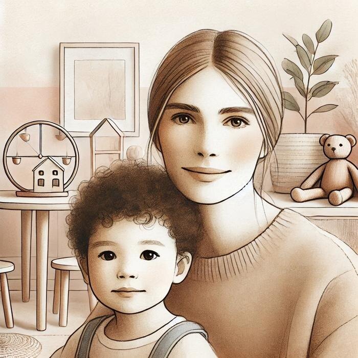 У бежевой мамы все натуральных цветов