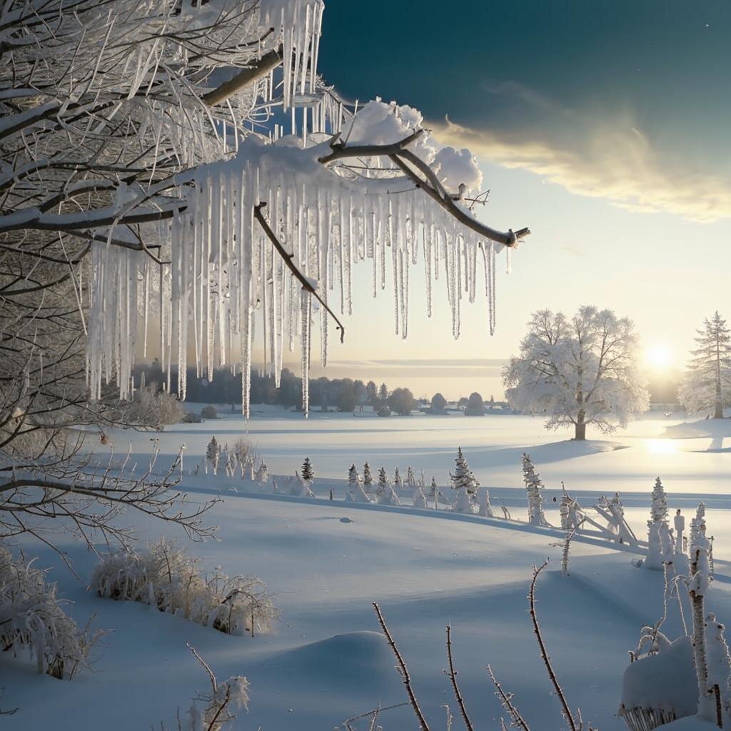 Зима (картинка сгенерирована Kandinsky 3.1)