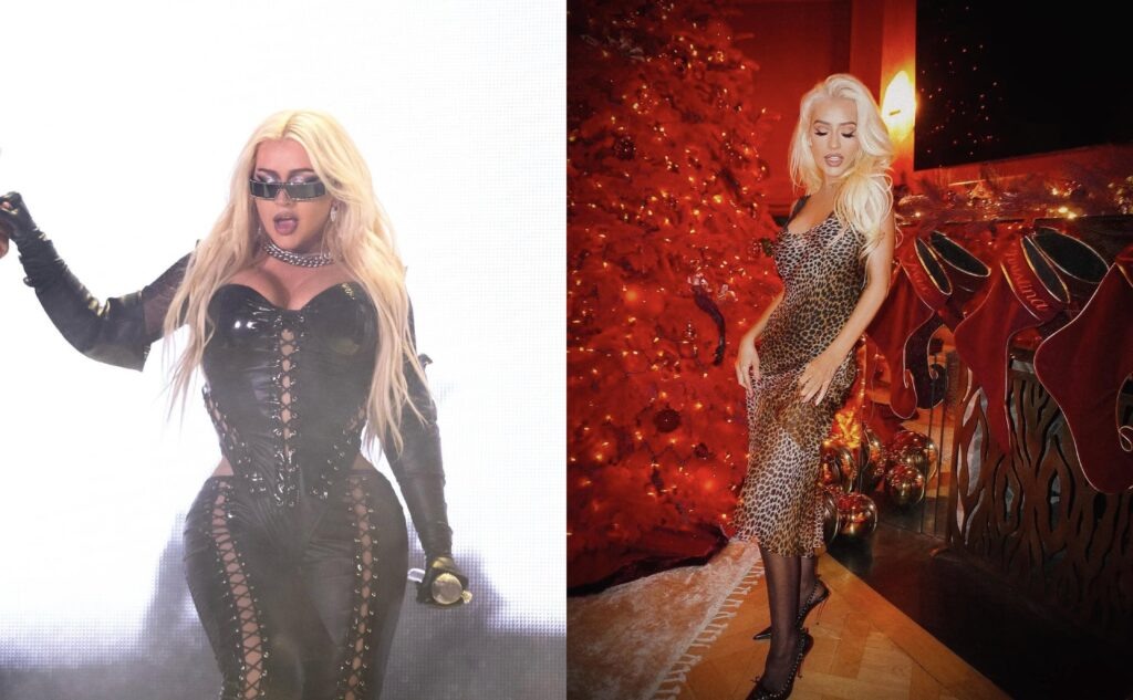 Кристина Агилера до и после похудения на фото из Instagram (проект Meta Inc., деятельность которой в России запрещена), опубликованных в аккаунте @xtina