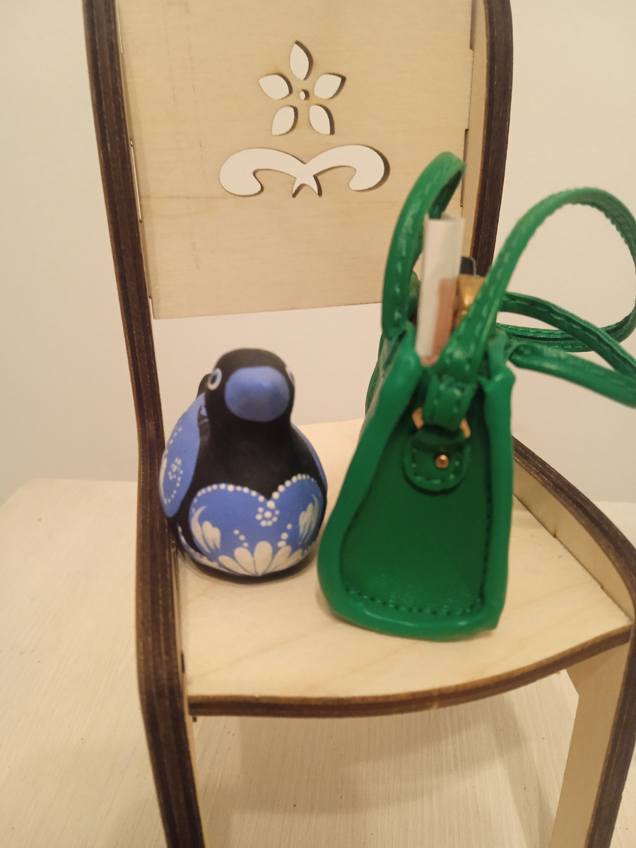 Птичка и сумка. Фото автора.