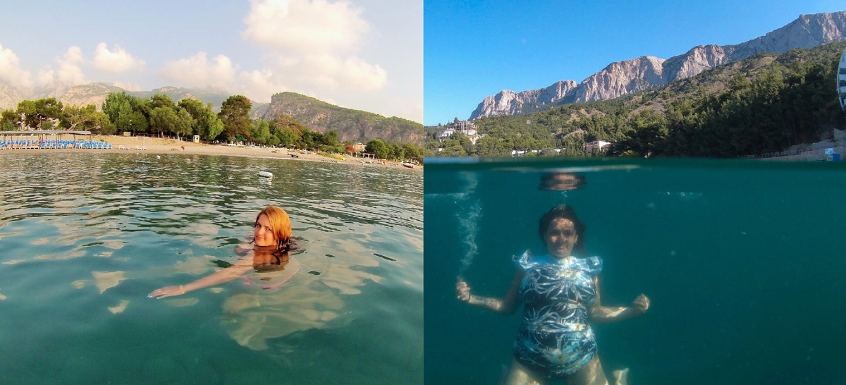 Слева Турция, справа Крым