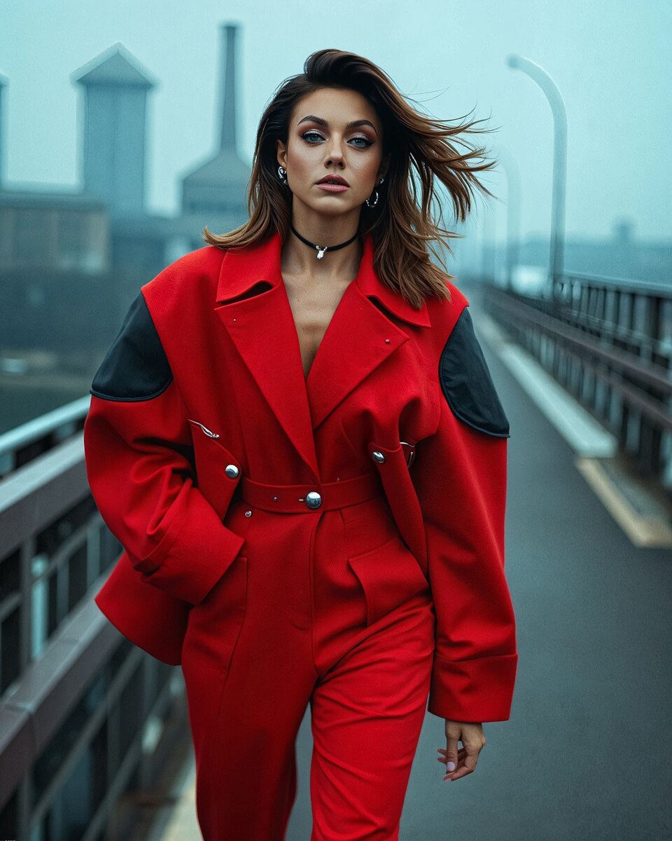 Оля Парфенюк в красном