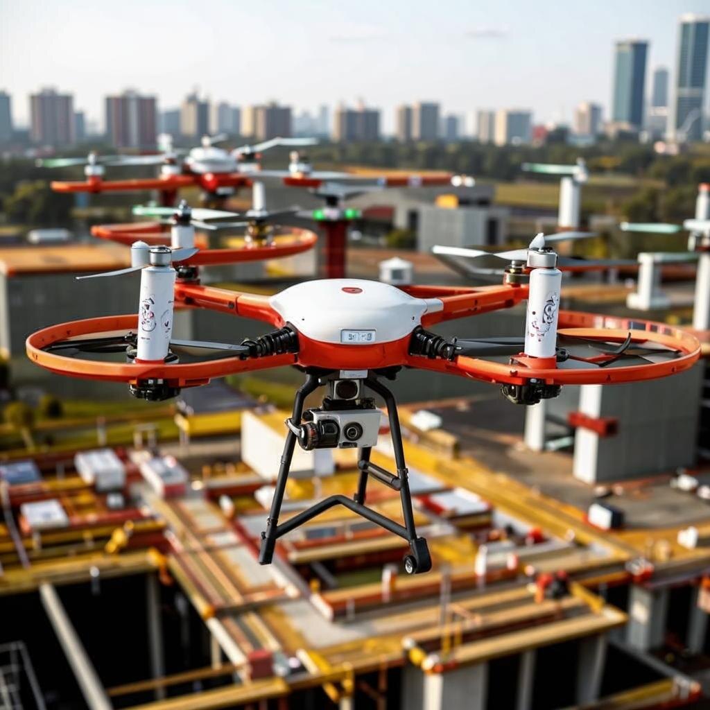 Дрон на строительном объекте