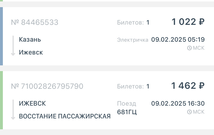 Маршрут поездки