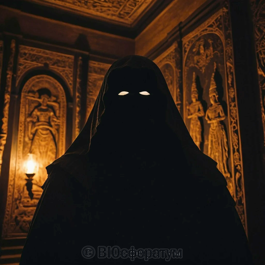 Люди видели тёмный силуэт рядом с экспонатом.