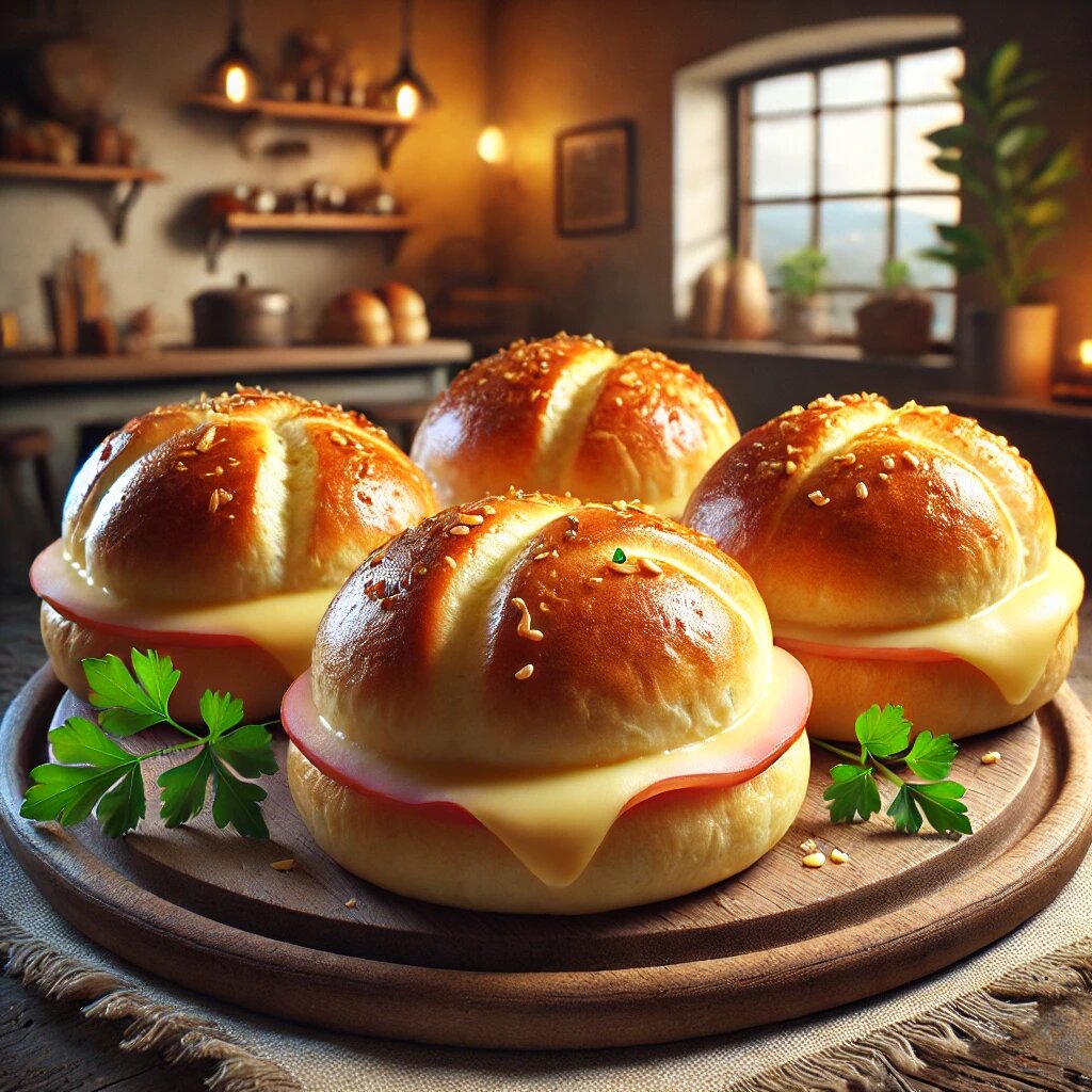 "Мгновенные" булочки с ветчиной и сыром за считанные минуты!