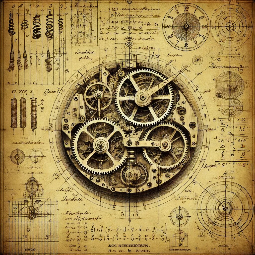 Исторический чертеж часового механизма Кёнигсбергского собора, 1944 год