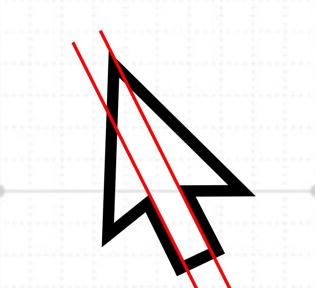 Несимметричный курсор мыши