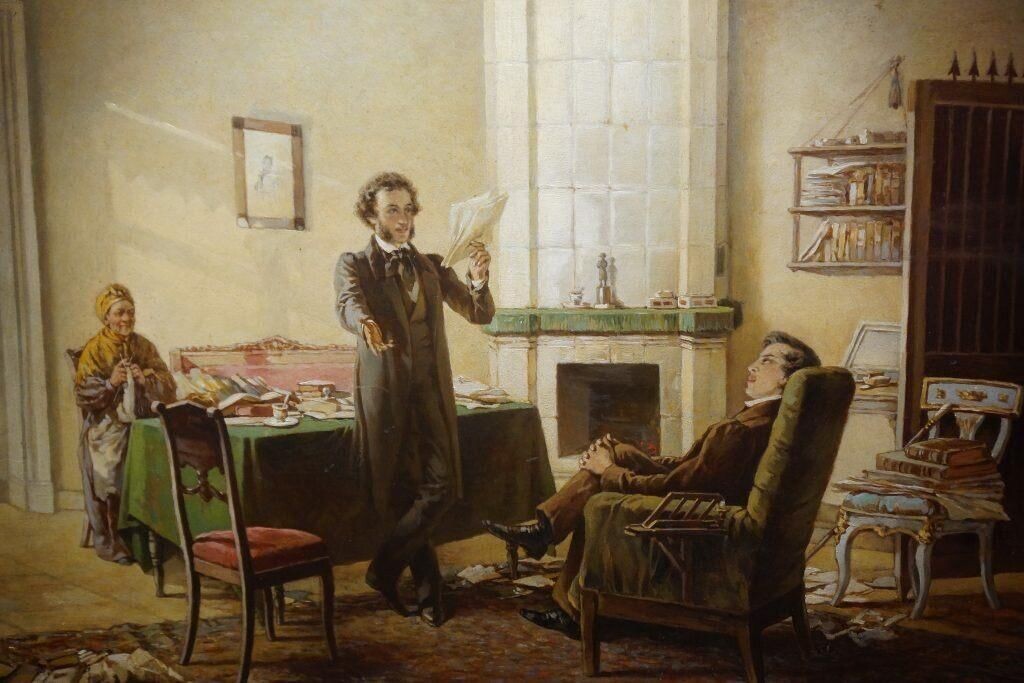 Николай Ге. Пущин в гостях у Пушкина в Михайловском. 1875. Изображение из открытых источников.